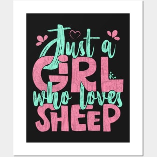 Just A Girl Who Loves Sheep Farmer Gift design Posters and Art